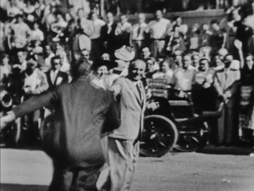 And then the parade began, and Walt had to sprint to his ride.